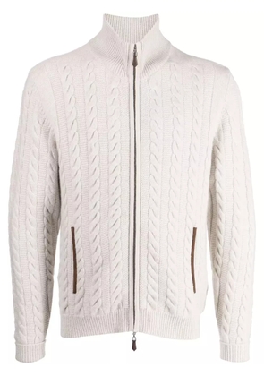 N.Peal The Richmond cable-knit cashmere cardigan - Grey