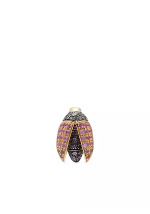 Bibi van der Velden 18K yellow gold Mini Scarab diamond and sapphire earrings
