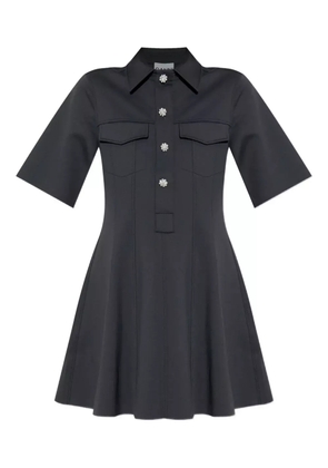 GANNI embellished short-sleeved mini day dress - Black