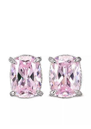 Anabela Chan 18kt white gold vermeil Wing diamond earrings - Pink