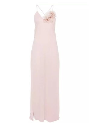 Blumarine floral-appliqué dress - Pink