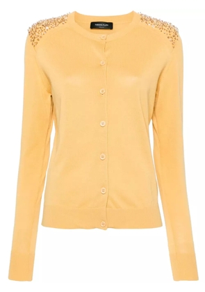Fabiana Filippi bead-embellished knitted cardigan - Yellow