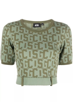 GCDS Matilda monogram cropped top - Green