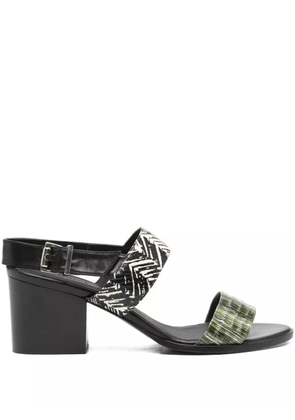 Megumi Ochi patterned-strap block-heel sandals - Black
