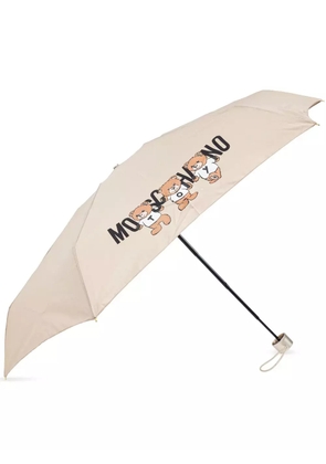 Moschino teddy bear-logo print compact umbrella - Neutrals