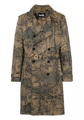 Haculla face print coat - Brown