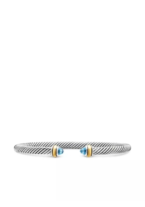 David Yurman 18kt yellow gold and sterling silver Classic blue topaz Cable bracelet (4mm)