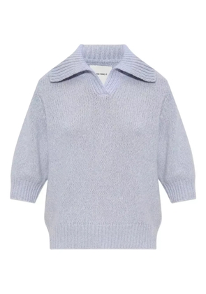 Lisa Yang polo-neck half-sleeve sweater - Blue