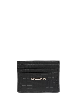 Baldinini monogram-pattern leather card holder - Black