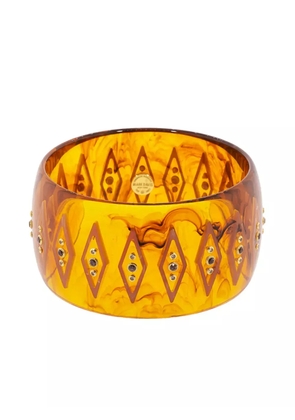 Mark Davis 18kt gold sapphire bakelite bangle bracelet