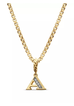David Yurman 18kt yellow gold pavé initial pendant