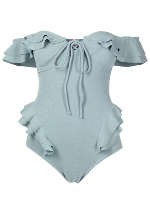 Clube Bossa Lanzo ruffle-trim swimsuit - Blue