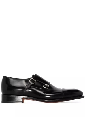 Santoni Carter leather monk shoes - Black