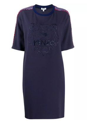 Kenzo logo-embroidered shift dress - Blue