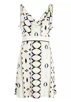 PUCCI Pre-Owned geometric-pattern belted mini-dress - White