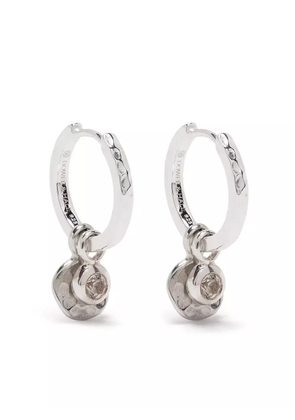 DOWER AND HALL hammered hoops disc/dew drops - Silver