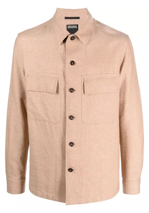 Zegna long-sleeve cashmere jacket - Brown