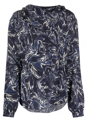ISABEL MARANT Tiphaine marble-print silk blouse - Blue