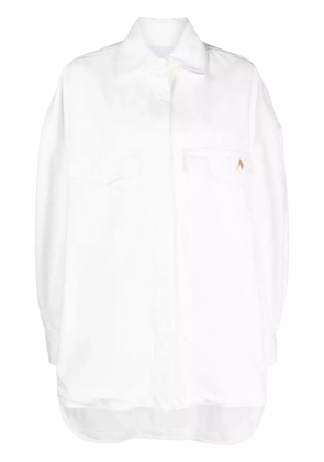 The Attico logo-embroidered shirt jacket - White