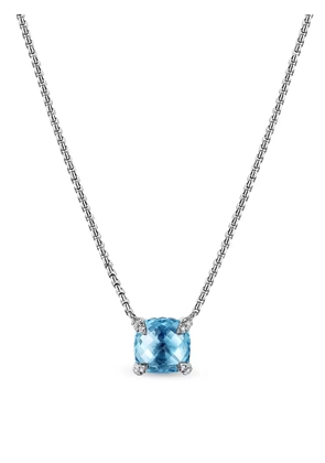 David Yurman sterling silver Petite Chatelaine topaz and diamond necklace - Blue