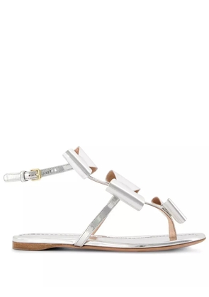 Giambattista Valli Pop-Bow flat sandals - Silver