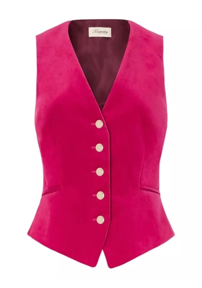 Temperley London velvet waistcoat - Pink