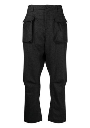 The Power For The People flap-pocket straight-leg trousers - Black