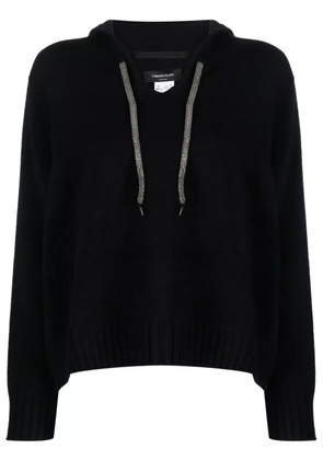 Fabiana Filippi hooded V-neck jumper - Black