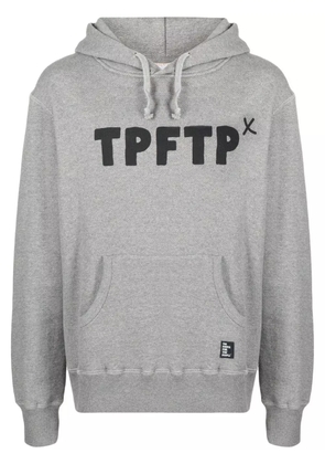 The Power For The People logo print drawstring hoodie - Grey