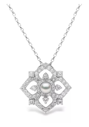 Yoko London 18kt white gold Petal pearl and diamond pendant - Silver