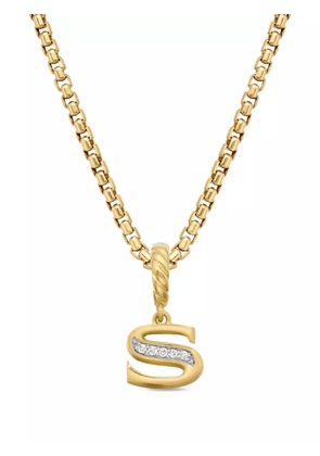 David Yurman 18kt yellow gold Pavé Initial diamond pendant