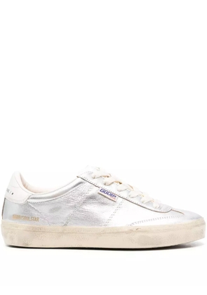 Golden Goose Soul-Star metallic leather sneakers - Silver