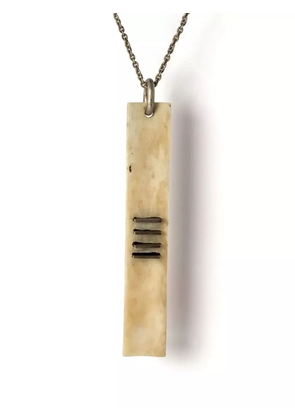 Parts of Four Plate Slab bone necklace - Silver