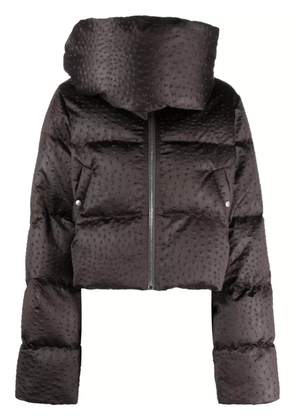 Rick Owens funnel-neck puffer jacket - Brown