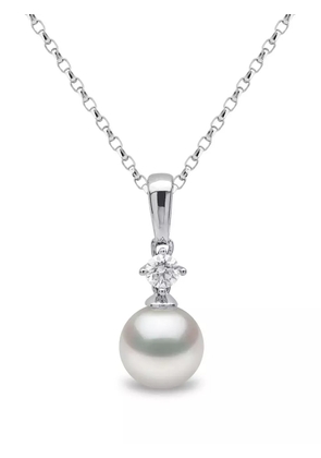 Yoko London 18kt white gold Classic Akoya pearl and diamond necklace - Silver