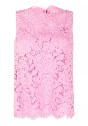 Dolce & Gabbana floral lace sleeveless top - Pink