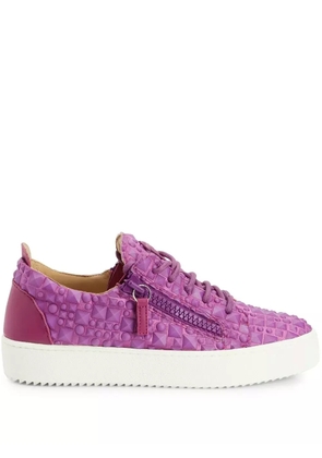 Giuseppe Zanotti 3D detailing low-top trainers - Purple