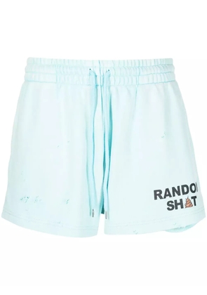 Natasha Zinko drawstring cotton track shorts - Blue