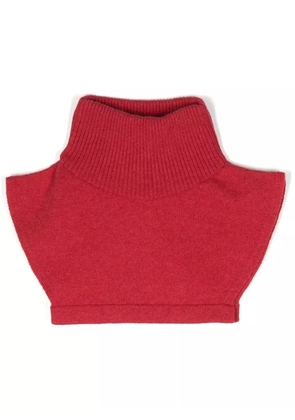 Barrie high-neck cashmere collar - Red