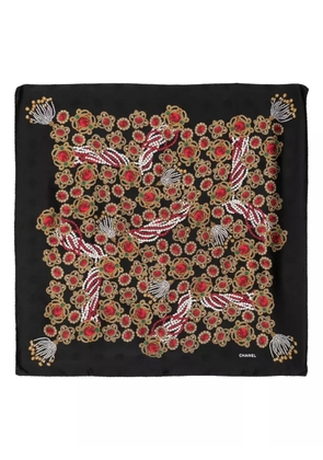 CHANEL Pre-Owned bijoux print silk scarf - Black