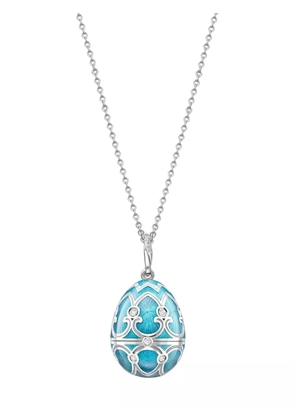Fabergé 18kt white gold Heritage Snowflake Surprise Locket diamond pendant necklace - Blue