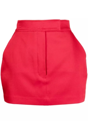 Alex Perry high-waisted satin-finish skirt - Red
