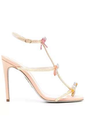 René Caovilla Caterina 100mm leather sandals - Neutrals