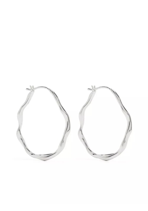 DOWER AND HALL Waterfall oval hoop earrings - Silver