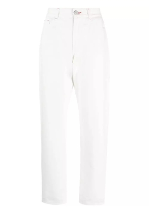 Moorer logo-patch straight-leg jeans - White