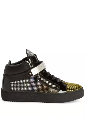 Giuseppe Zanotti rhinestone-embellished mid-top trainers - Black