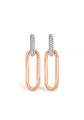 Pragnell 18kt rose and white gold Havana diamond earrings - Pink