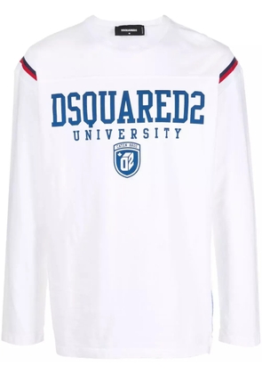 DSQUARED2 University-print long-sleeve T-shirt - White