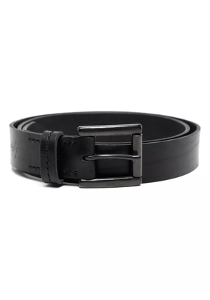 Yohji Yamamoto logo-debossed leather belt - Black