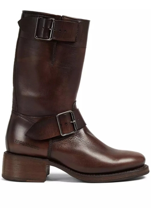 DSQUARED2 logo-debossed leather boots - Brown